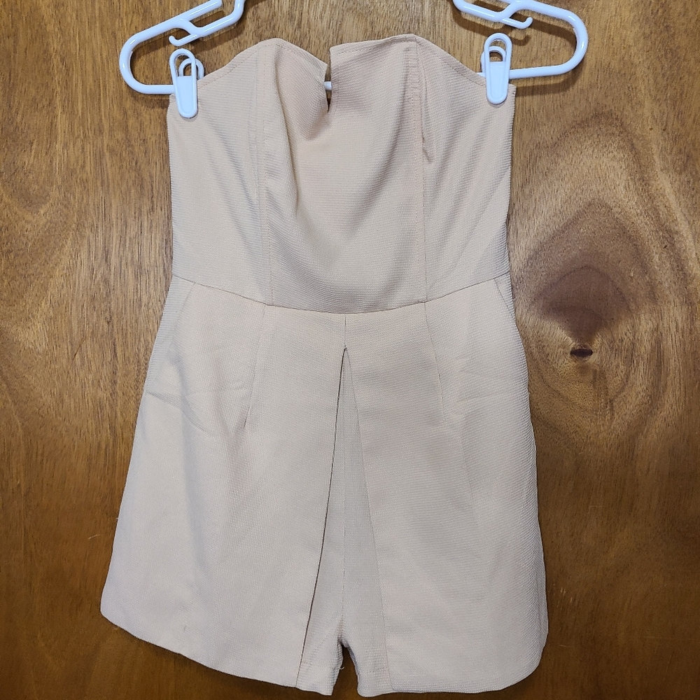 HOMAGE Cream Strapless Romper